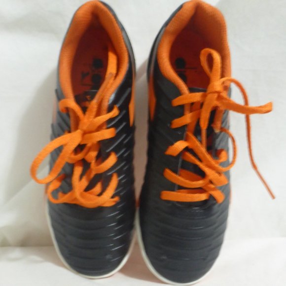 DIADORA, black sneakers, orange laces, trim and sole detail. Size 2, GUC